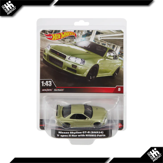HOT WHEELS 1:43 - NISSAN SKYLINE BNR34 V-SPEC II NUR JADE