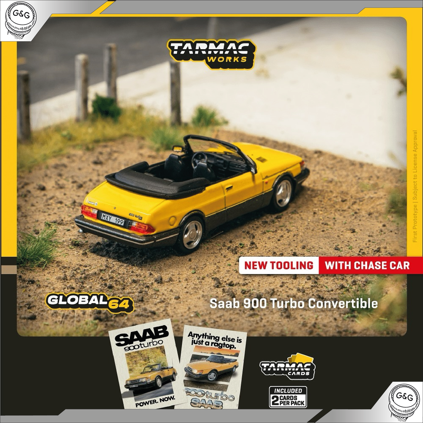 TARMAC - SAAB 900 TURBO CONVERTIBLE + SBĚRATELSKÉ KARTIČKY