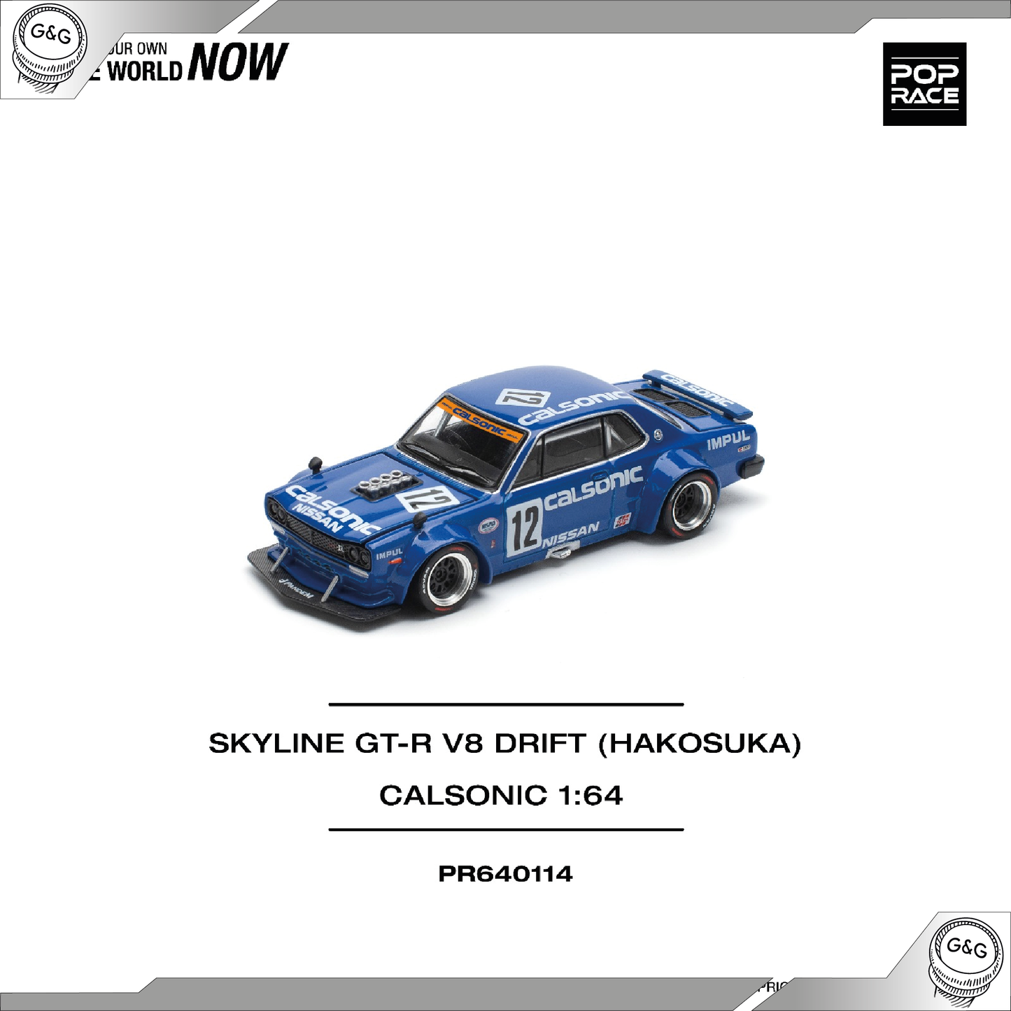 POP RACE - SKYLINE GT-R V8 DRIFT HAKOSUKA *CALSONIC*