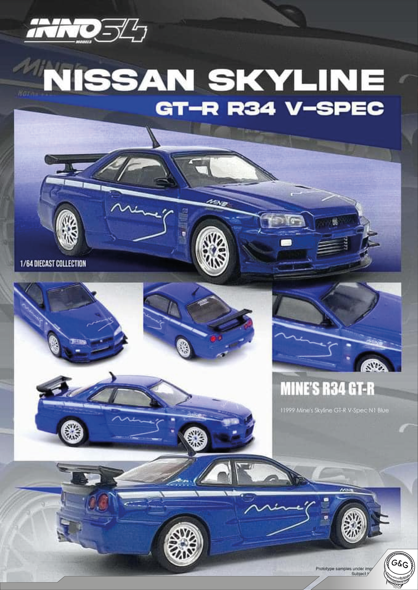 INNO64 NISSAN SKYLINE GT-R R34 V-SPEC MINE'S