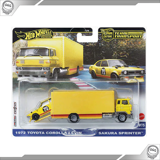 HOT WHEELS TEAM TRANSPORT - 1972 TOYOTA COROLLA LEVIN + SAKURA SPRINTER