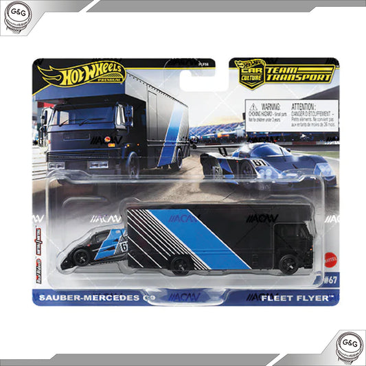 HOT WHEELS TEAM TRANSPORT - SAUBER-MERCEDES C9 + FLEET FLYER