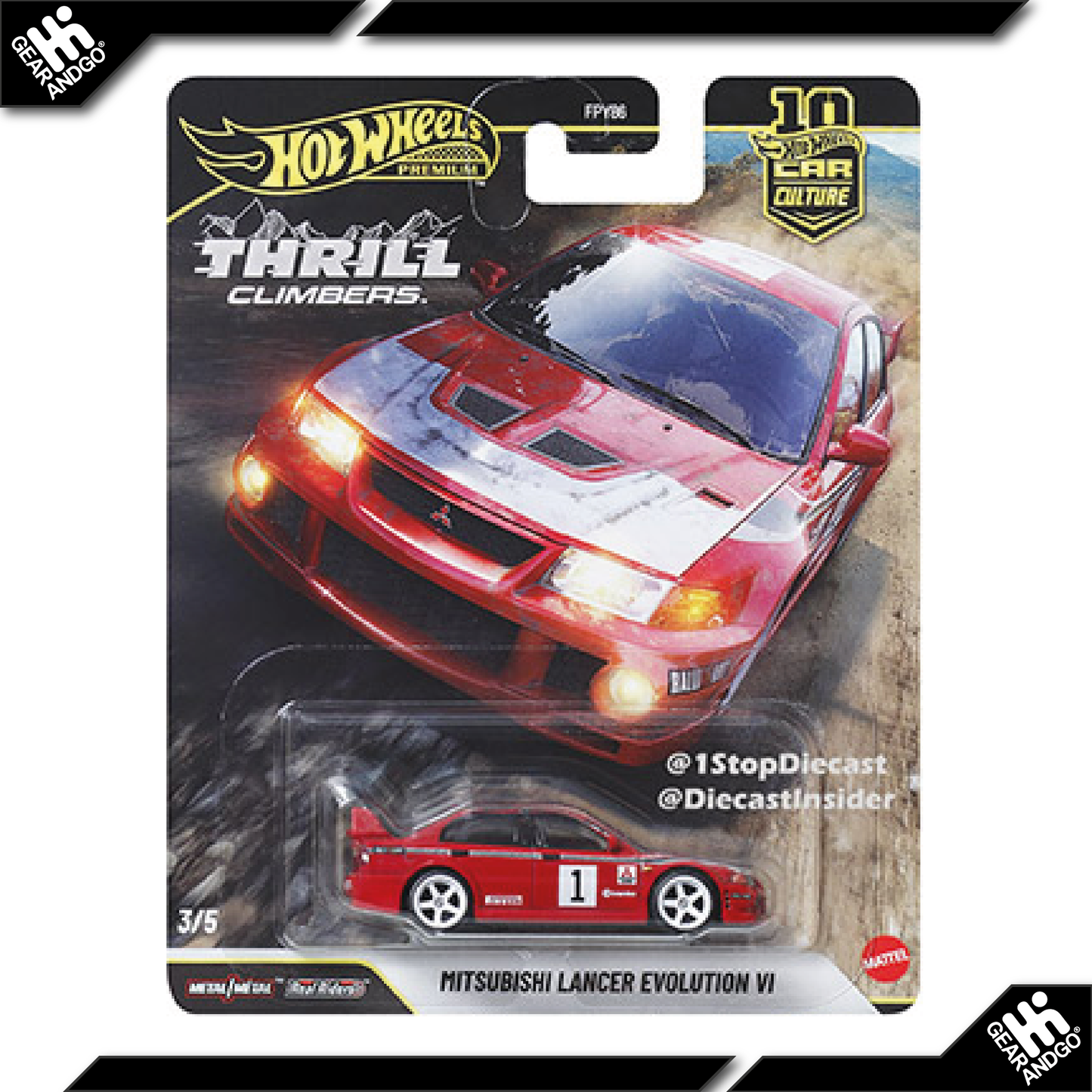 HOT WHEELS THRILL CLIMBERS - MITSUBISHI LANCER EVOLUTION VI