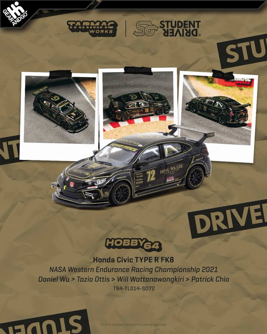 TARMAC - 2021 HONDA CIVIC TYPE R FK8 BLACK NASA WESTERN ENDURANCE RACING CHAMPIONSHIP