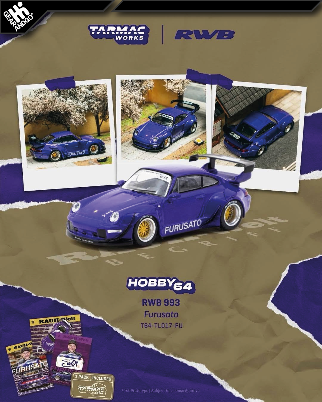 TARMAC - 2024 PORSCHE RWB 993 *FURUSATO* + TARMAC CARDS