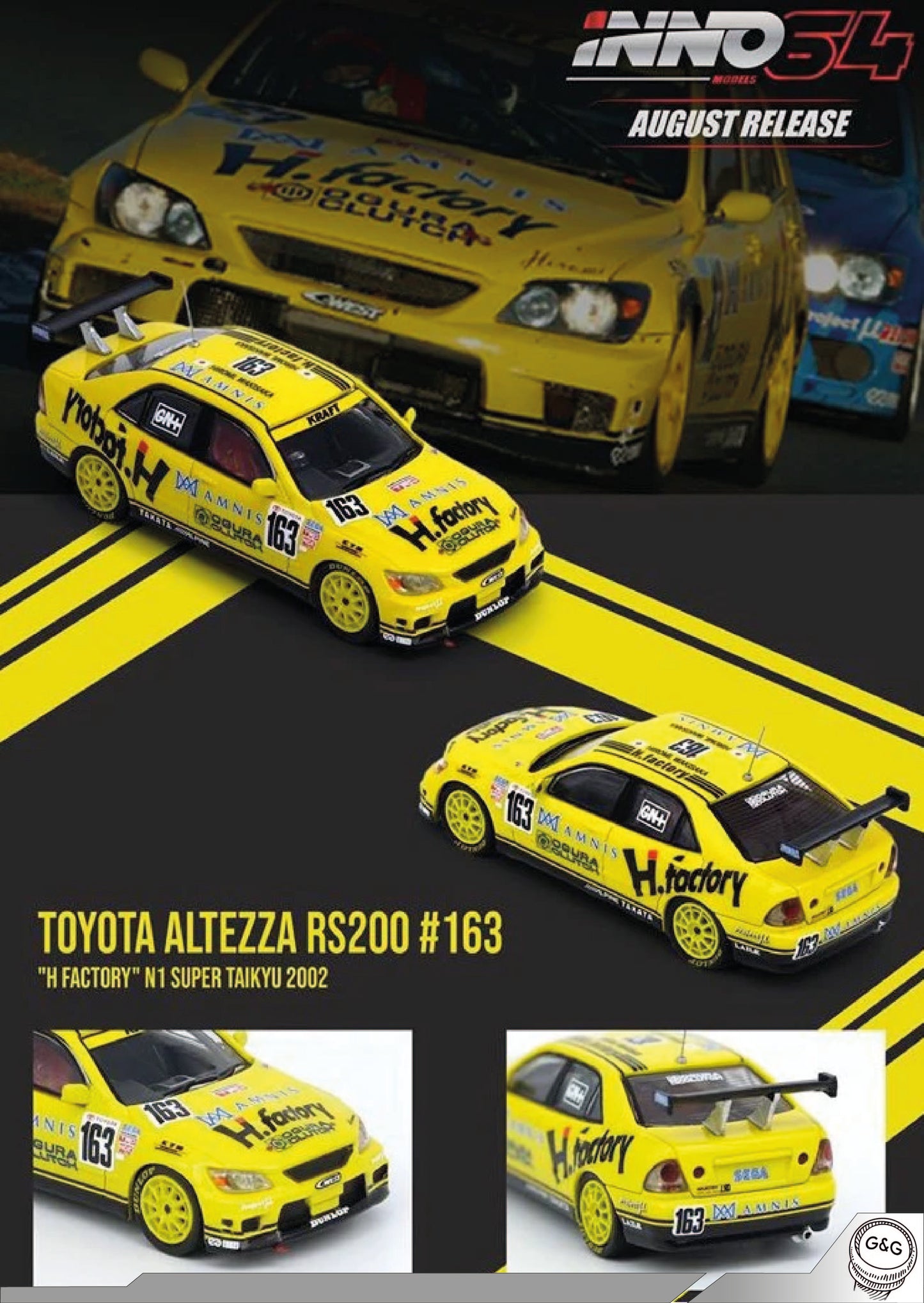 INNO64 TOYOTA ALTEZA TEAM H FACTORY N1 SUPER TAIKYU 2002