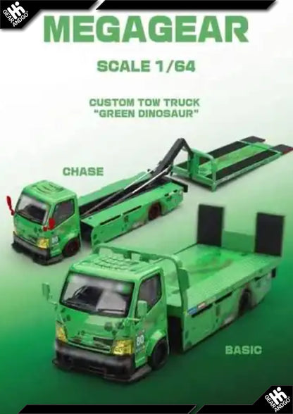 Mega Gear Custom Tow Truck Green Dinosaur 1:64