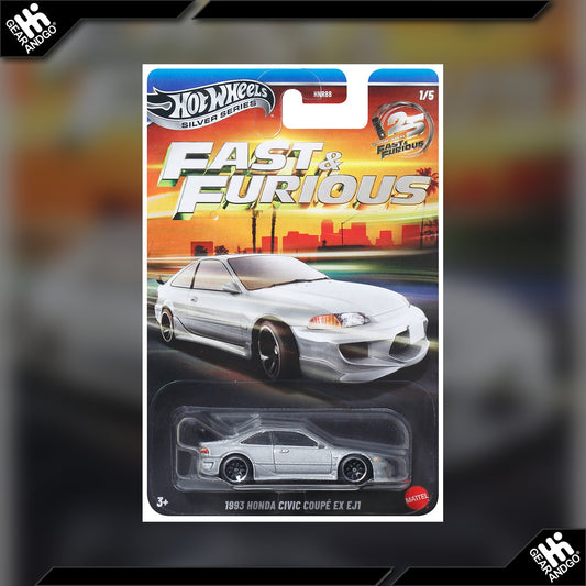 Hot Wheels Silver Series 1993 Honda Civic Coupé EX EJ1 Fast & Furious 25th Anniversary