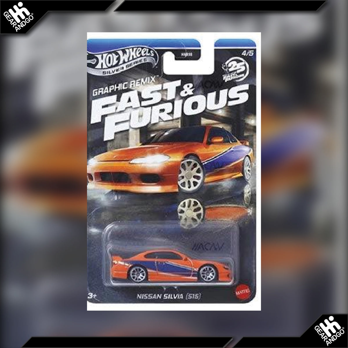 Hot Wheels Silver Series Nissan Silvia S15 Fast & Furious Graphic Remix